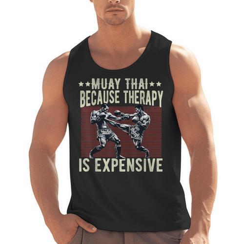 Muay Thai Fighter For Men Dad Boys Thai Kickboxing Fighting Men Tank Top - Nak Muay Co.