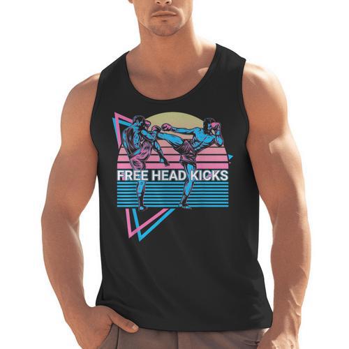 Muay Thai Kickboxing Retro Free Head Kicks Men Tank Top - Nak Muay Co.