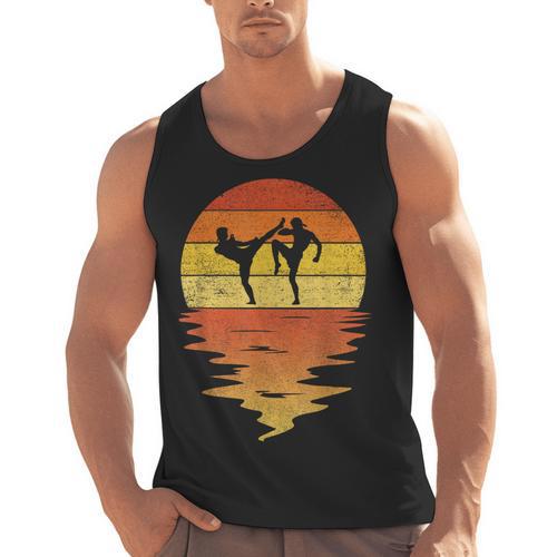 Muay Thai Shirt Retro Sunset 70s Vintage Muay Thai Men Tank Top - Nak Muay Co.