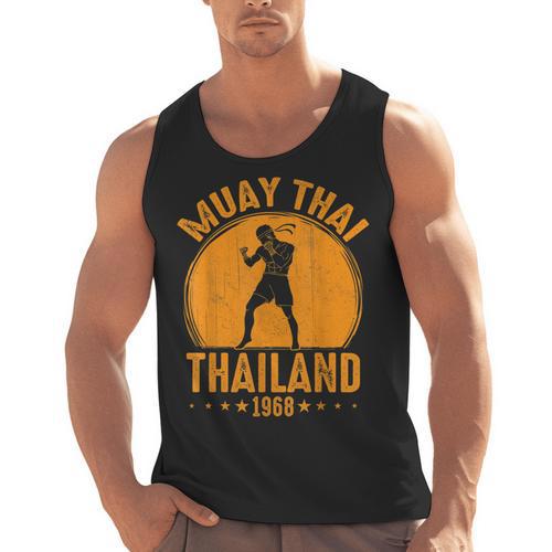 Muay Thai Thailand 1968 Slogan Sport Men Tank Top - Nak Muay Co.