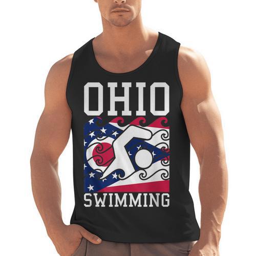 Ohio Flag Swimming Team Swim Swimmer US State Men Tank Top - SwimGear Co