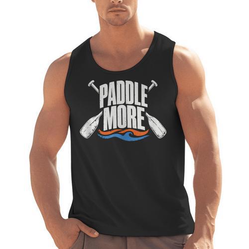 Paddle More Kayak Canoe Paddling Graphic Men Tank Top - Paddle Life