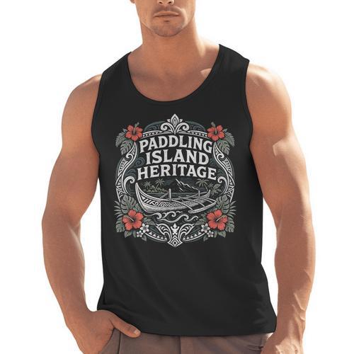 Paddling Island Heritage Outrigger Canoe Men Tank Top - Paddle Life