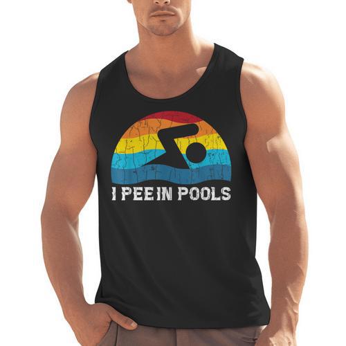 I Pee In Pools Swimmer Swimming Coach Player Graphic Men Tank Top - SwimGear Co