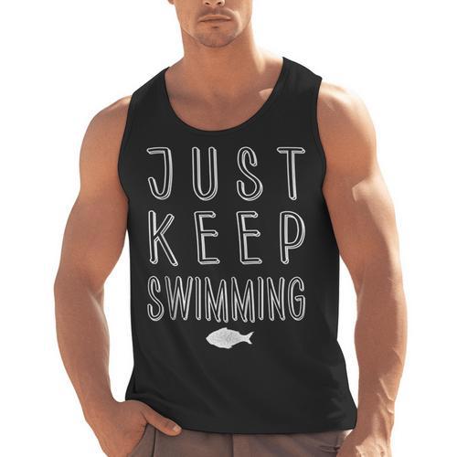 Pretty Fish Just Keep Swimming Men Tank Top - SwimGear Co