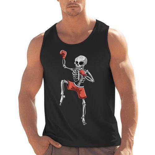 Skeleton Muay Thai Halloween Kickboxing MMA Fighter Costume Men Tank Top - Nak Muay Co.