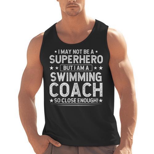 Superhero Swimming Coach Swimming Coach Humor Men Tank Top - SwimGear Co