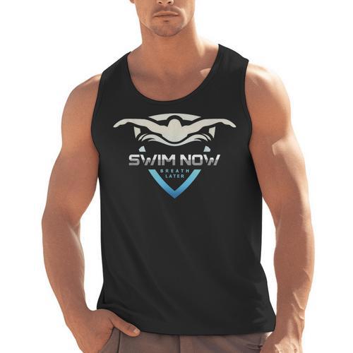 Swim Now Breath Later Swimmer Swimming Indoor Pool Athlete Men Tank Top - SwimGear Co