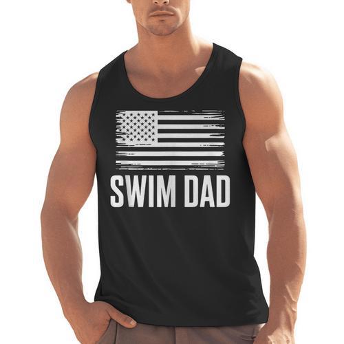 Swim Dad Art For Dad Father Men Swim Team Dad Swimming Coach Men Tank Top - SwimGear Co