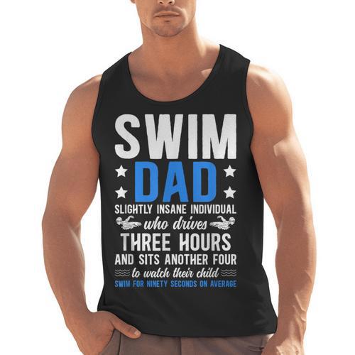 Swim Dad Definition Dad Of A Swimmer Father Swimming Dad Men Tank Top - SwimGear Co