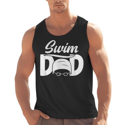 Swim Dad Proud Swimming Dad Of A Swimmer Dad Swim Father Men Tank Top - SwimGear Co