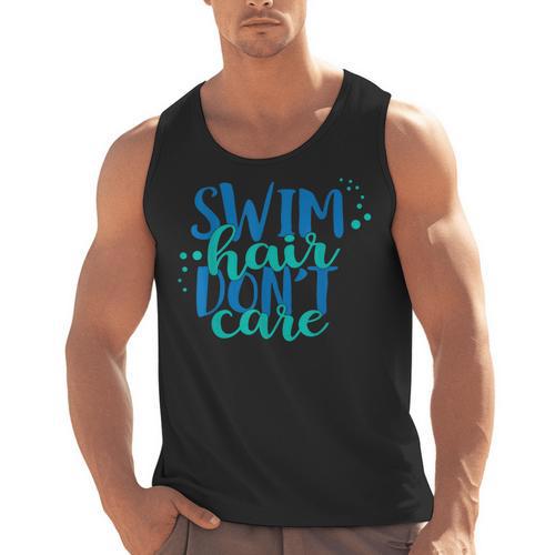 Swim Hair Dont Care Swimming Attitude T Shirt Men Tank Top - SwimGear Co