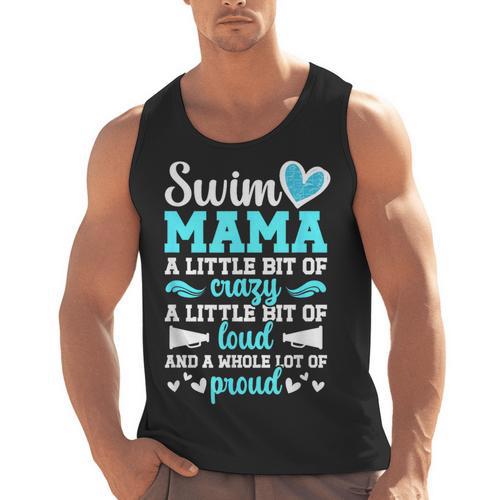 Swim Mama Proud Swimming Mom Of A Swimmer Mother Swim Mom Men Tank Top - SwimGear Co