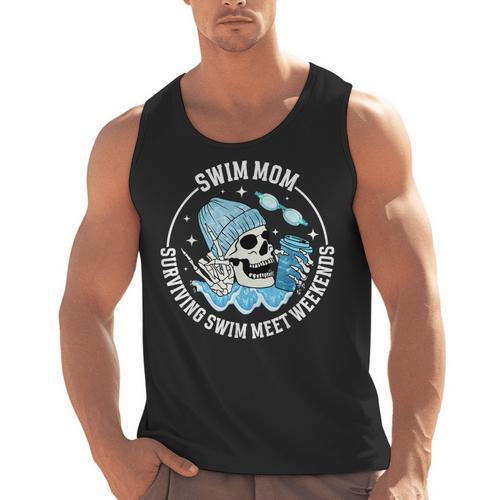Swim Meets Swim Mom Of A Swimmer Mom Swim Mama Swimming Mom Men Tank Top - SwimGear Co