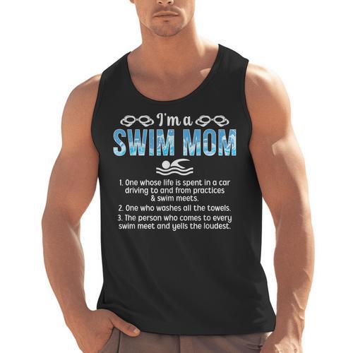 Swim Mom Definition Swimming Mom Of A Swimmer Mama Men Tank Top - SwimGear Co