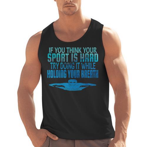 Swim Swimmer Tshirt Swimming Shirt Sport Practice Tee Men Tank Top - SwimGear Co