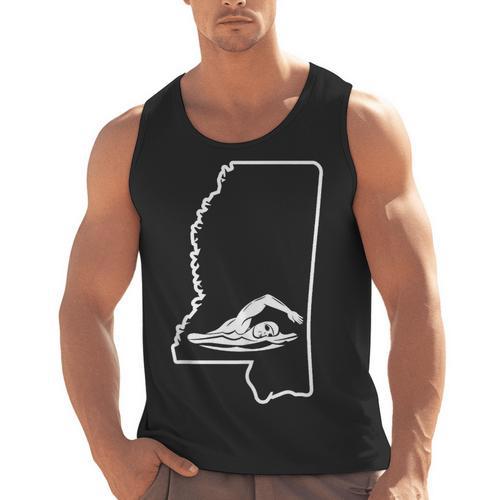 Swimming Apparel Mississippi Swimmer Training Men Tank Top - SwimGear Co