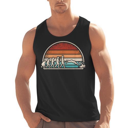 Swimming Evolution Retro Swim Swimmer Men Women Men Tank Top - SwimGear Co