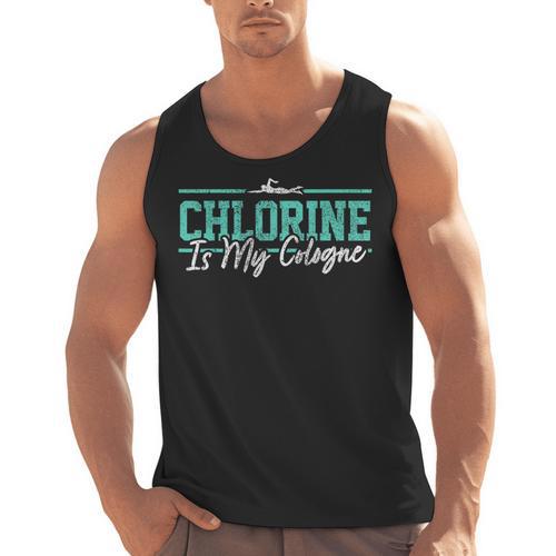 Swimming Humor Swimmer Chlorine Joke Swim Men Tank Top - SwimGear Co