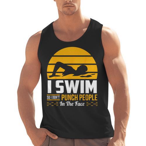 Swimming Swimmer Swim Team So I Don't Punch Men Tank Top - SwimGear Co