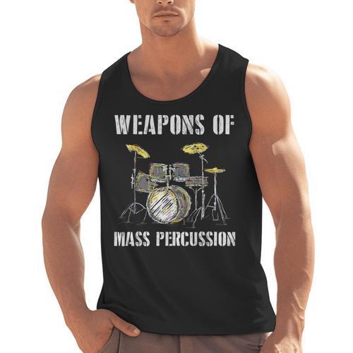 Weapons Of Mass Percussion Band Best Drummer Drum Kit Men Tank Top - Downbeat Supply
