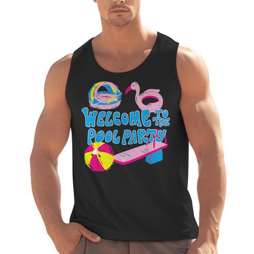Welcome To The Pool Party Birthday Summer Family Swimming Men Tank Top - SwimGear Co