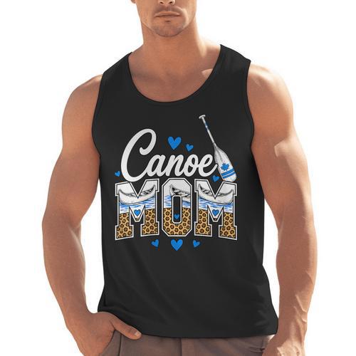 Women's Canoe Mom Leopard Print Paddle River Lake Sport Mother Men Tank Top - Paddle Life