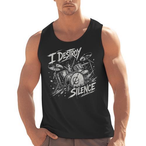 Women's Drum Kit I Destroy Silence Art Men Tank Top - Downbeat Supply