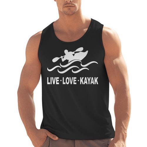 Women's Kayaking Live Love Kayak Kayaker Canoe Boat Paddling Lover Men Tank Top - Paddle Life