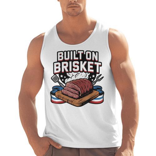 4th July BBQ Dad American Flag Brisket Smoke Men Tank Top - BBQ Dad Merch