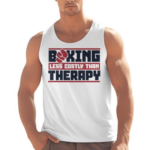 Boxing Less Costly Than Therapy Muay Thai Boxing Men Tank Top - Nak Muay Co.