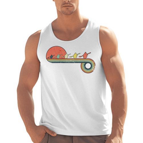 Canoe Retro Vintage Sunset Rainbow Raglan Baseball Tee Men Tank Top - Paddle Life