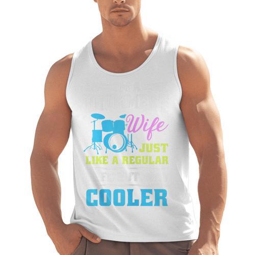 Cool Drum Kit Percussionist Drummer Wife Quote Image T-Shirt Men Tank Top - Downbeat Supply