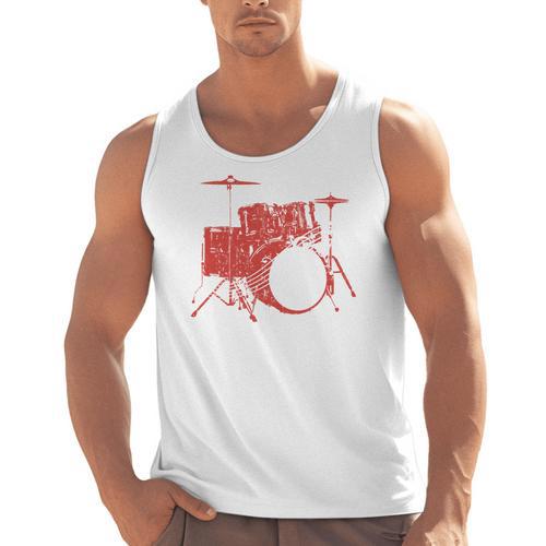 Drum Kit Drummer Band Musical Instrument Rock Music Men Tank Top - Downbeat Supply