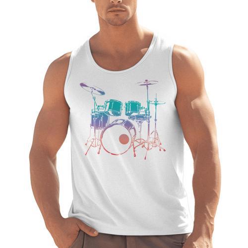 Drum Kit Drummer Graphic Men Tank Top - Downbeat Supply