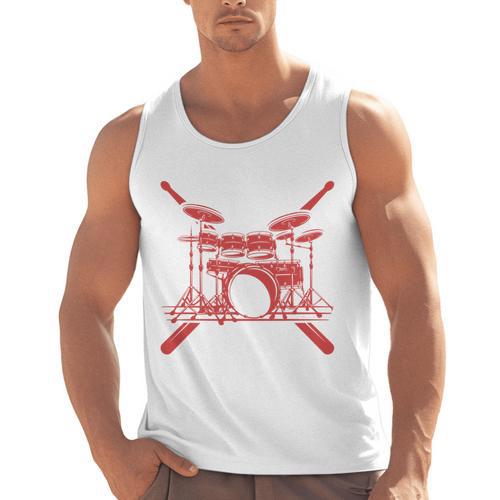 Drum Kit Percussion For Drummer Percussionist Musician Men Tank Top - Downbeat Supply