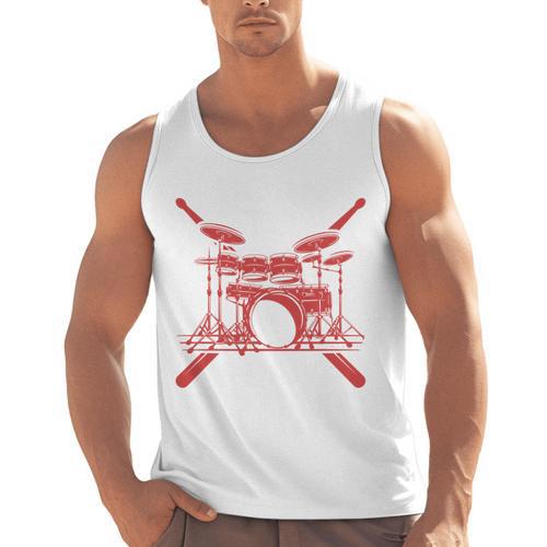 Drum Kit Percussion For Drummer Percussionist Musician Sweatshirt Men Tank Top - Downbeat Supply