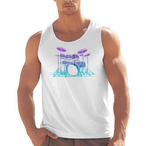 Drum Kit Set Drummer Zip Men Tank Top - Downbeat Supply