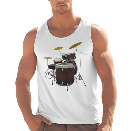 Drummer Drum Kit Premium Tri-Blend Men Tank Top - Downbeat Supply