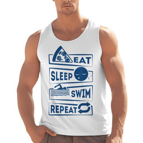 Eat Sleep Swimming Repeat Swimming Men Tank Top - SwimGear Co
