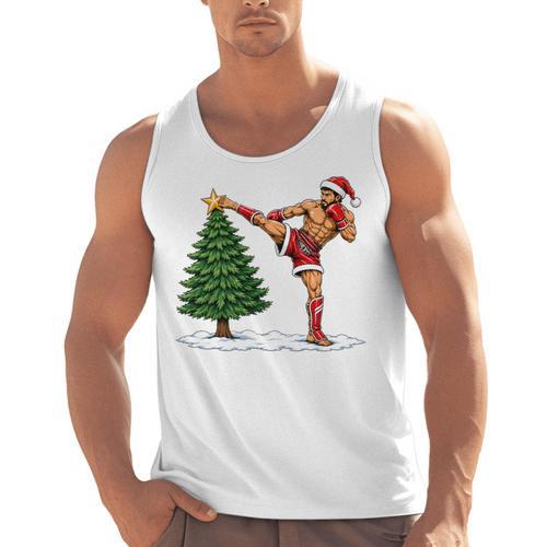 Festive Muay Thai Santa Christmas Men Tank Top - Nak Muay Co.