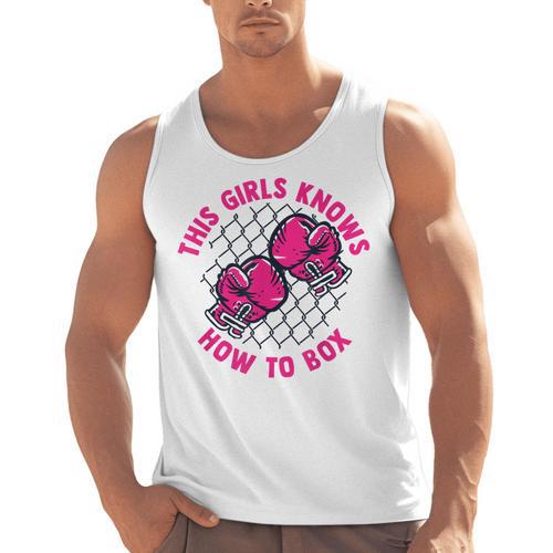 This Girl Knows How To Box Muay Thai Kickboxer Fan Boxing Men Tank Top - Nak Muay Co.