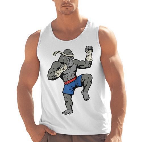 Gorilla Muay Thai Combat Sport Fighter Martial Arts 8 Limbs Raglan Baseball Tee Men Tank Top - Nak Muay Co.