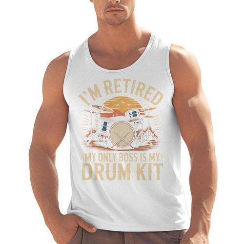 I'm Retired My Only Boss Is My Drum Kit Drums Drummer Men Tank Top - Downbeat Supply