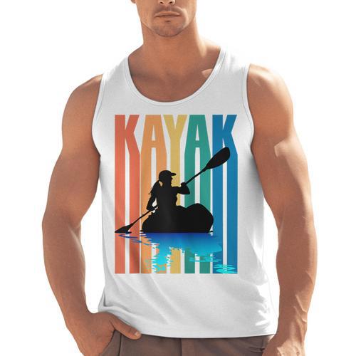 Kayaking Kayak Retro Art Canoe Raglan Baseball Tee Men Tank Top - Paddle Life