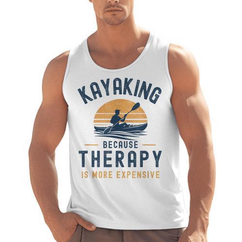 Kayaking Therapy Kayaker Canoe Paddle Lake River Men Tank Top - Paddle Life