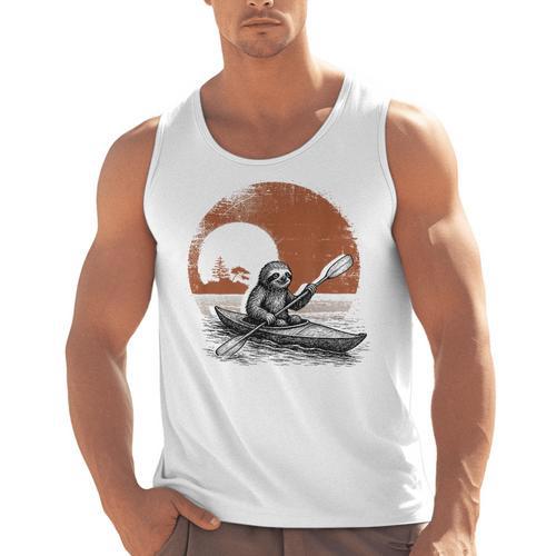 Kayaking Sloth Kayak Kayaker Canoe Paddling Men Tank Top - Paddle Life