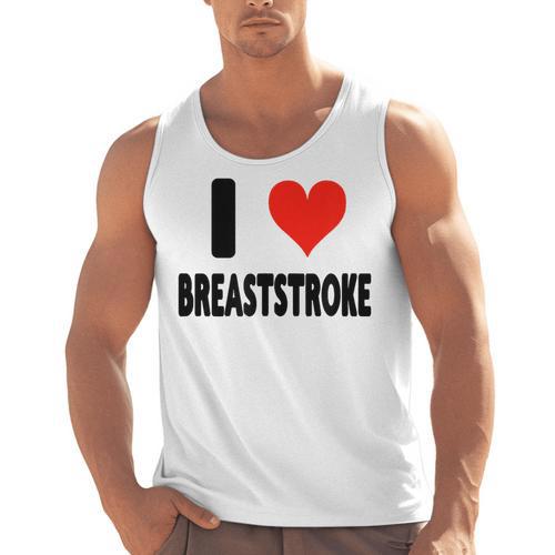 I Love Breaststroke Heart Swim Swimmer Pool Swimming Men Tank Top - SwimGear Co