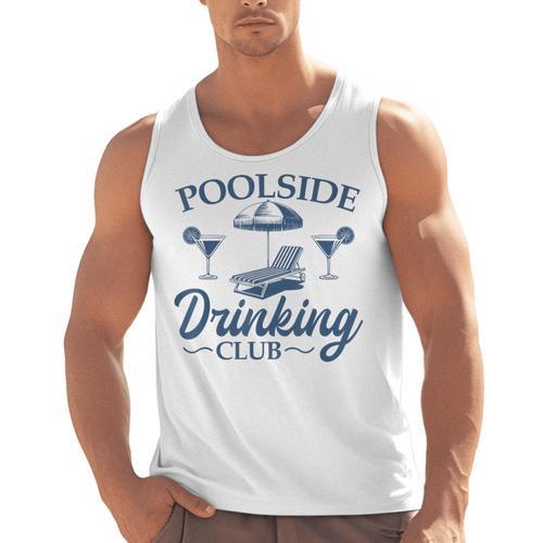 Pool Adult Poolside Drinking Club Summer Swimming Pool Party Men Tank Top - SwimGear Co
