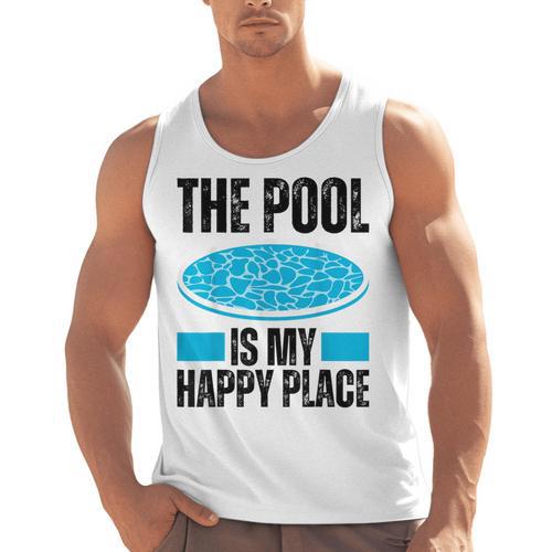 The Pool Is My Happy Place Swimming For Swimmer Men Tank Top - SwimGear Co